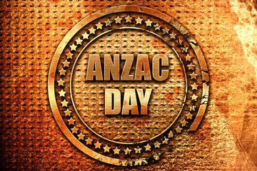 anzac day, 3D rendering, grunge metal stamp