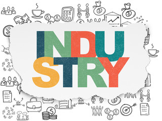 Naklejka premium Business concept: Industry on Torn Paper background