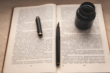 Book and smartphone. Science and study.