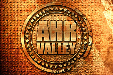 ahr valley, 3D rendering, grunge metal stamp