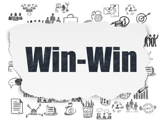 Business concept: Win-Win on Torn Paper background