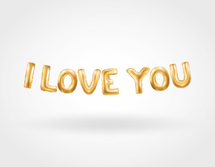 I love you gold balloons.