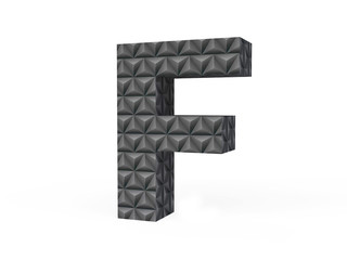 Fototapeta premium Metallic Letter F with Diamond-cut Pattern Isolated in 3D