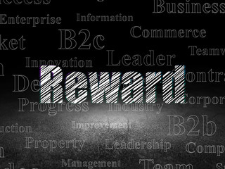 Fototapeta premium Finance concept: Reward in grunge dark room
