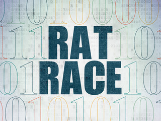 Finance concept: Rat Race on Digital Data Paper background
