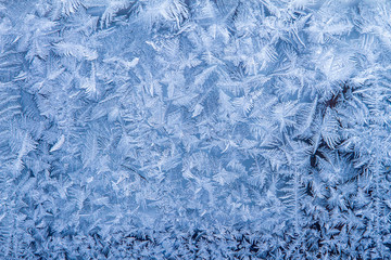 Winter patterns on glass