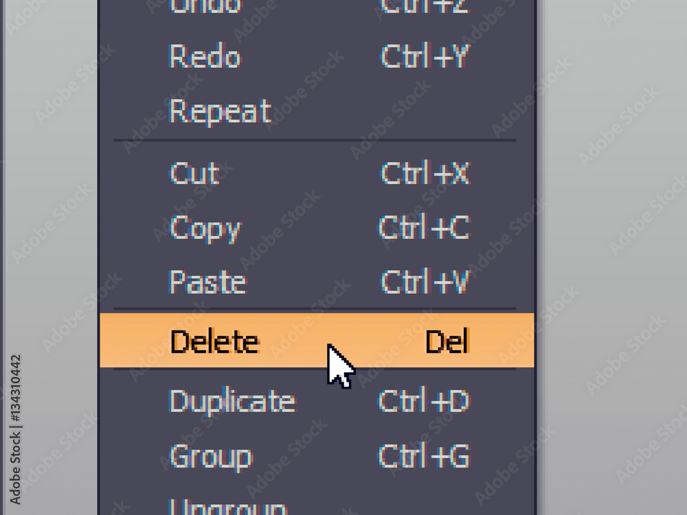 Poster software menu item with delete command