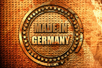 Made in germany, 3D rendering, grunge metal stamp