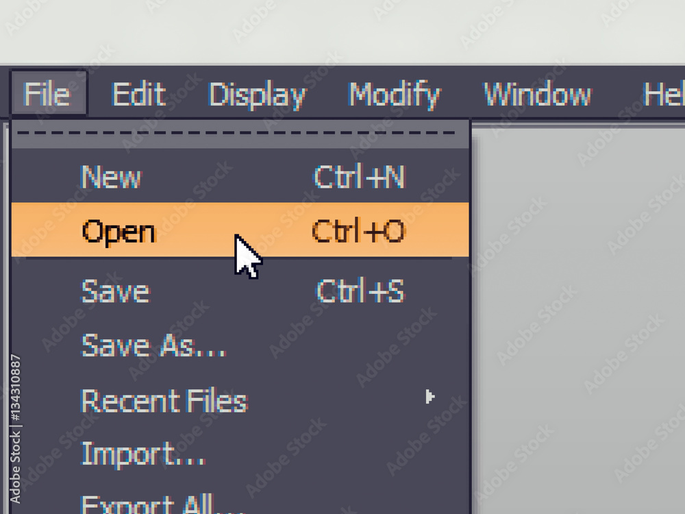 Poster software menu item with open command