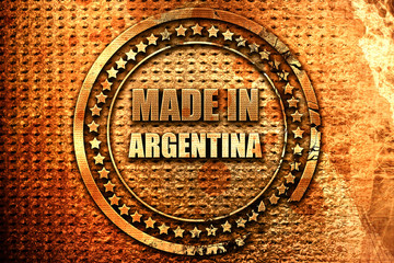 Made in argentina, 3D rendering, grunge metal stamp