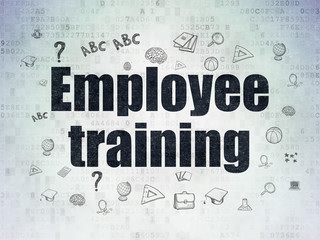 Studying concept: Employee Training on Digital Data Paper background