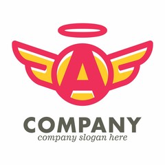 Angel logo vector icon Template