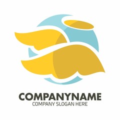 Angel logo vector icon Template