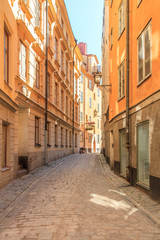 Obraz na płótnie Canvas Old streets of Stockholm