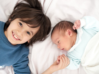 Newborn baby with bigger brother