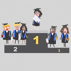 Graduate students on podium
Easy combine! Custom 3d illustration contact me!