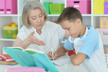 Obraz premium granny with her grandson