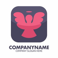 Angel logo vector icon Template