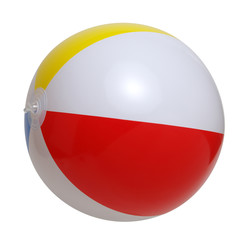 Beach ball on a white