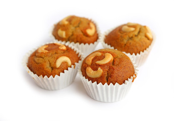 Bite Banana cupcake with cashew nut