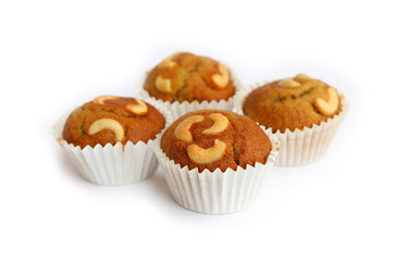 Bite Banana cupcake with cashew nut