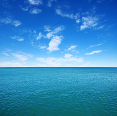 Blue sea water surface