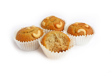 Bite Banana cupcake with cashew nut