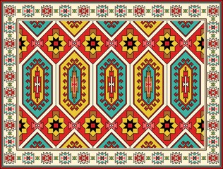 Ornamental Carpet Design . Tribal Vector Background .