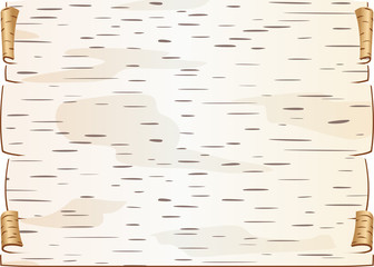 Piece of birch bark Twisted and chinked Blank for epistle