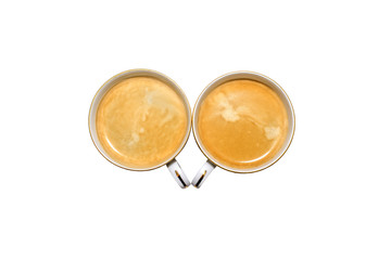 two cups of coffee, similar to heart