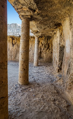Interior of the Paphos necropolis known as Tombs of the Kings
