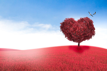 Obraz na płótnie Canvas Tree in the shape of heart, valentines day background