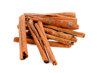 Cinnamon sticks isolated on white background