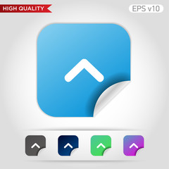 Fototapeta premium Colored icon or button of up arrow symbol with background