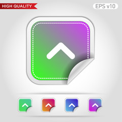 Colored icon or button of up arrow symbol with background