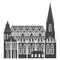 Obraz premium Austrian City sights in Vienna. Austria Landmark Travel And Journey Architecture Elements Stephansdom, outline