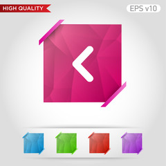 Colored icon or button of left arrow symbol with background