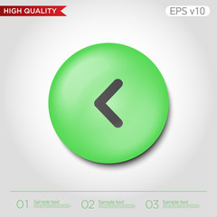 Colored icon or button of left arrow symbol with background