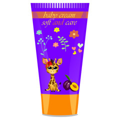 Baby cream tube with kids design