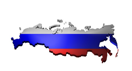 Obraz premium Russian flag on the world map