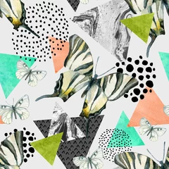 Poster de jardin Impressions graphiques Abstract natural geometric seamless pattern