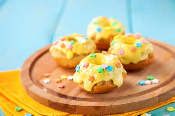 Cakes on a table, Selective focus, Copy space.