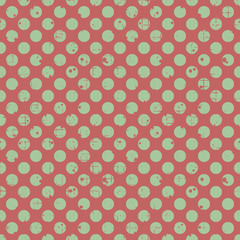 Seamless vector dotted pattern. geometric background with circles. Grunge texture with attrition, cracks and ambrosia. Old style vintage design. Graphic illustration.