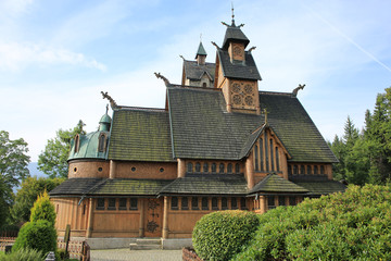 Fototapeta na wymiar The medieval Church Wang in Poland