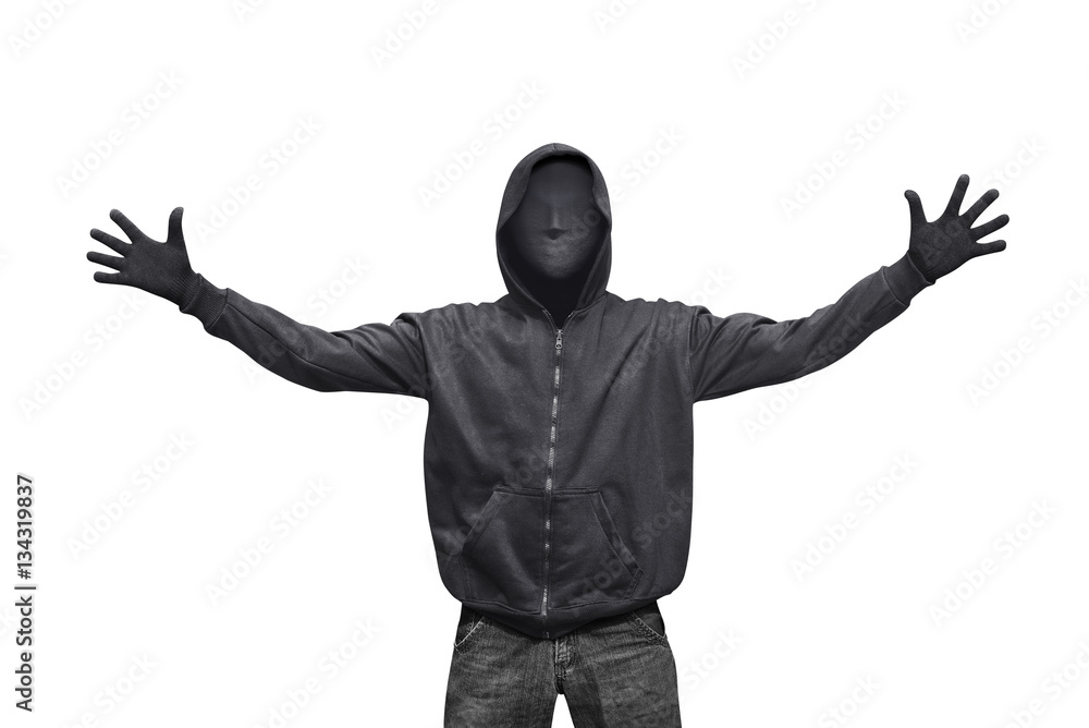Poster portrait of hacker man with mask