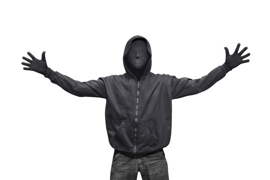 Portrait of hacker man with mask