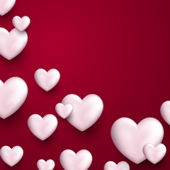 Valentine's love background with hearts.