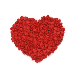 Big heart on a white background isolation. 3d rendered illustrat
