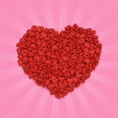 Fototapeta na wymiar Big heart on a pink background. 3d rendered illustrations.