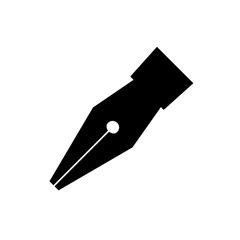 Fountain pen nib icon symbol on white background